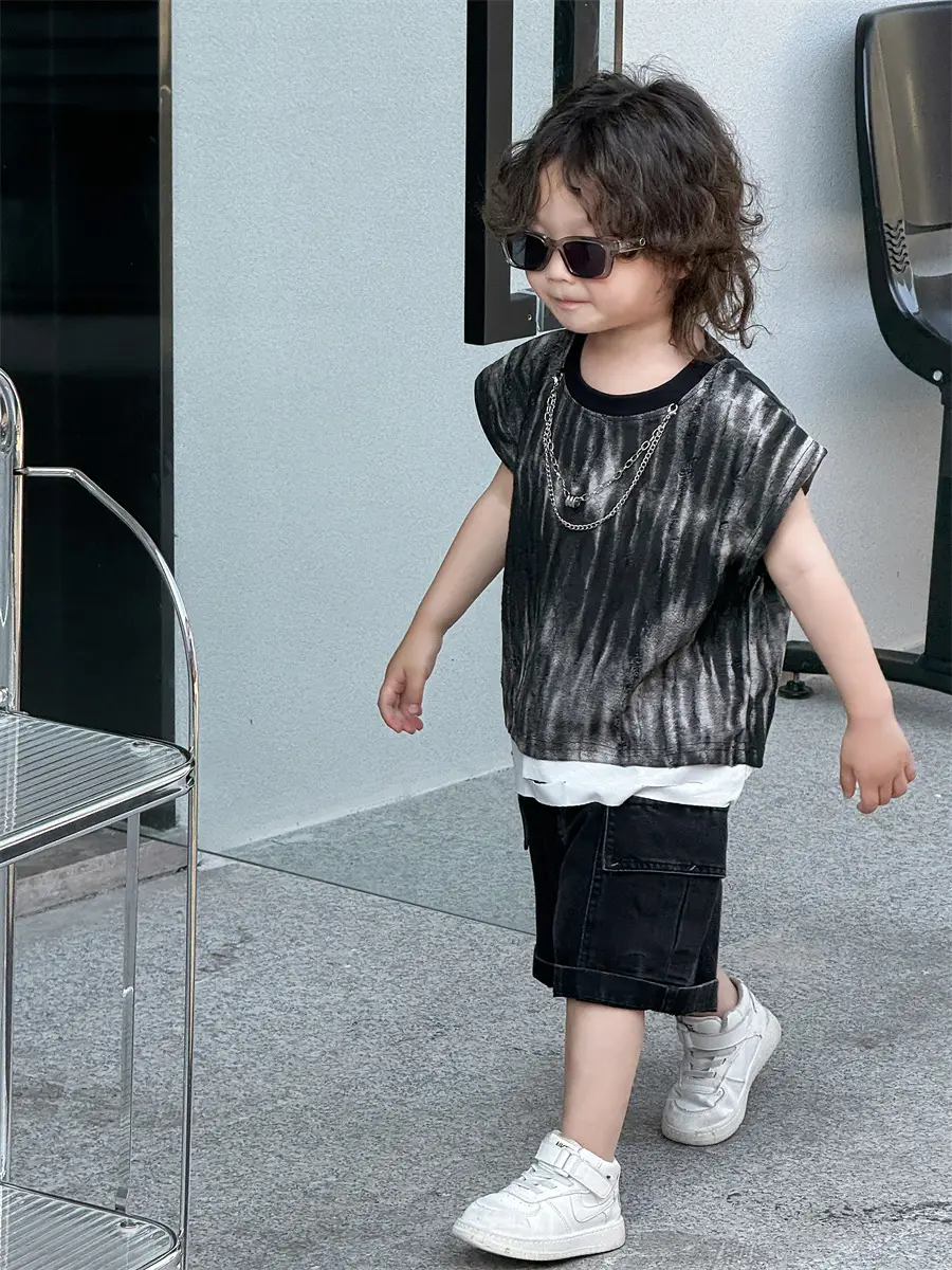 Boys Summer Sleeveless T-Shirt Kids 2025 Korean Style - Image 6