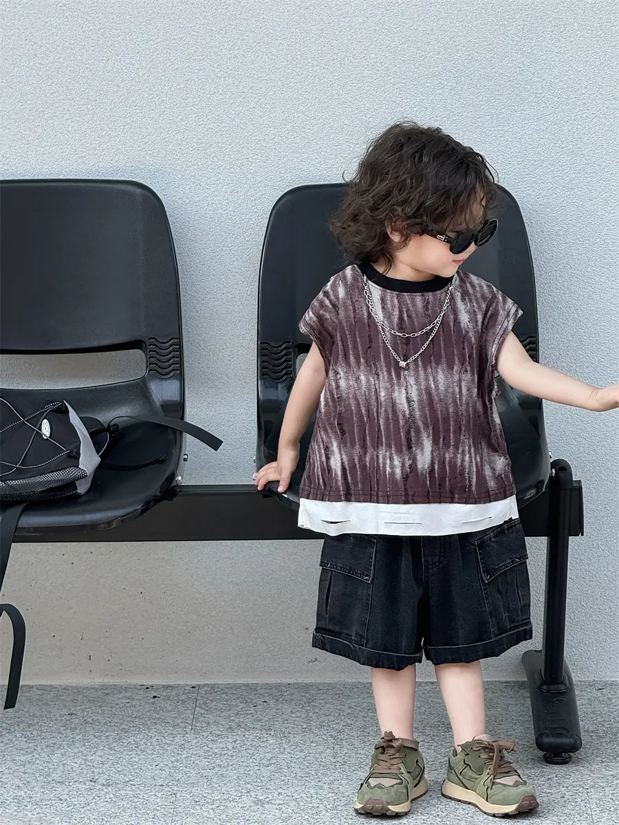 Boys Summer Sleeveless T-Shirt Kids 2025 Korean Style - Image 7