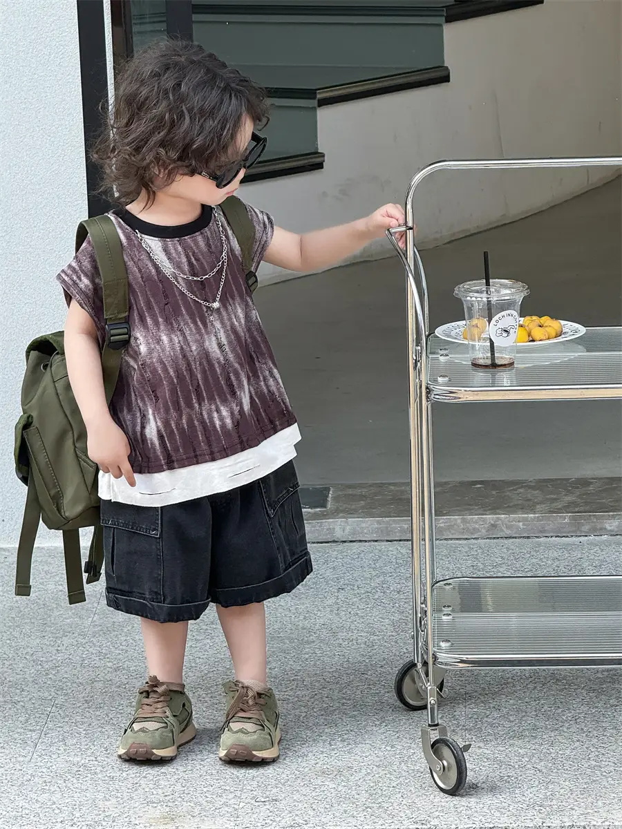 Boys Summer Sleeveless T-Shirt Kids 2025 Korean Style — feature 15