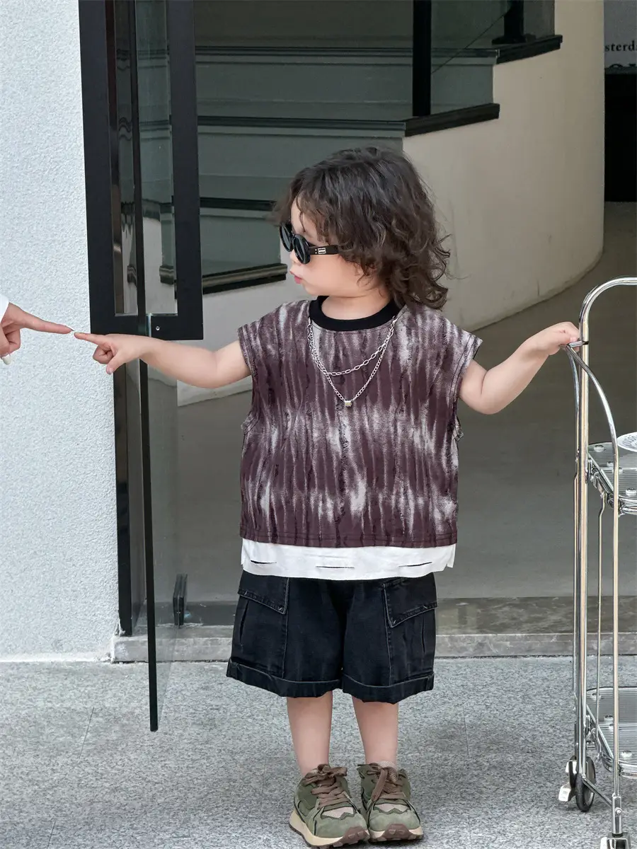 Boys Summer Sleeveless T-Shirt Kids 2025 Korean Style — feature 17