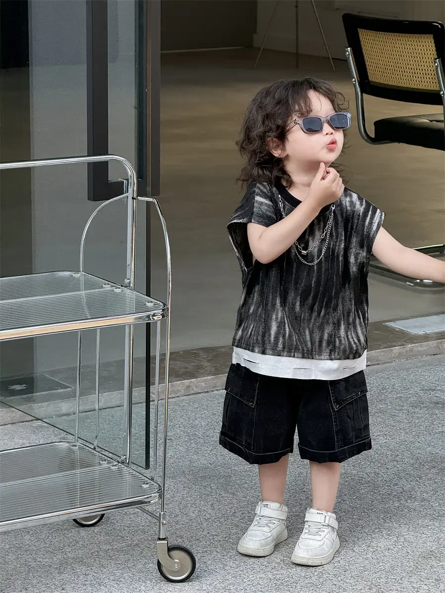 Boys Summer Sleeveless T-Shirt Kids 2025 Korean Style — feature 24