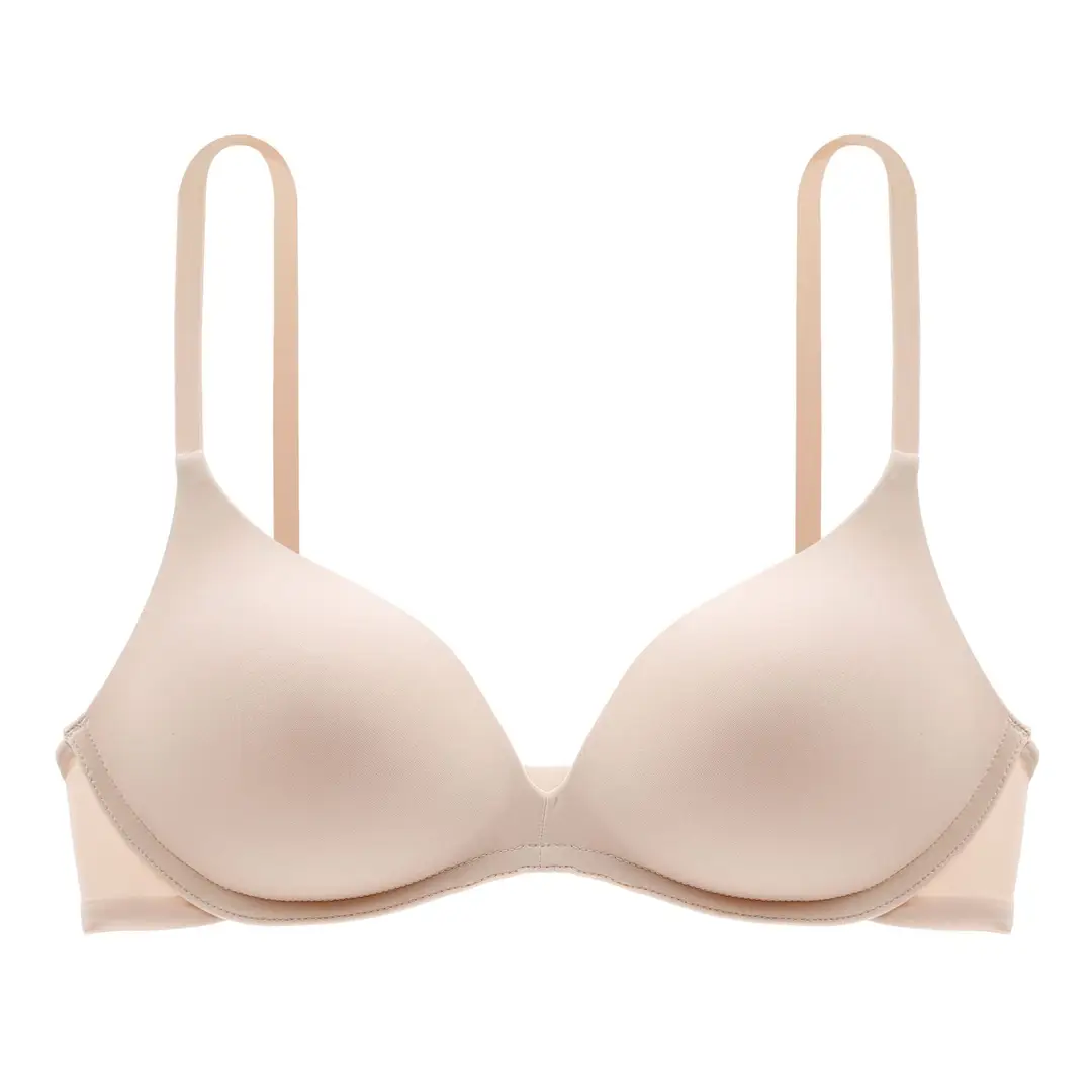 Authentic Zhi Qu Small Bust Push-Up Bra for Women, French Triangle Cup, Seamless, Wireless, Sexy White Bra