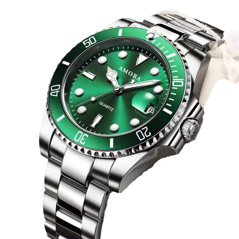 Men's Green Quartz Watch with Calendar & Waterproof Design - Image 11
