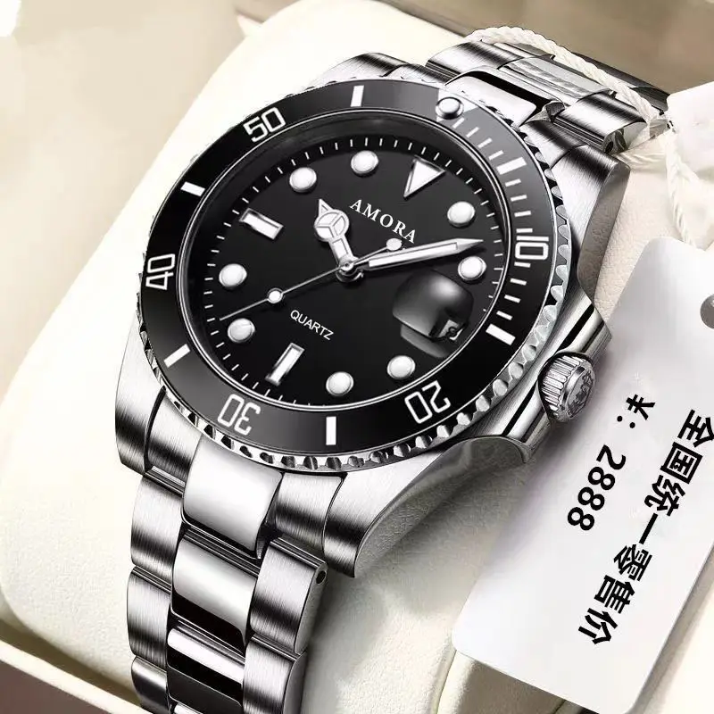 Men's Green Quartz Watch with Calendar & Waterproof Design - Image 2