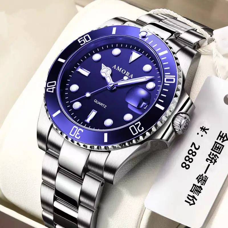 Men's Green Quartz Watch with Calendar & Waterproof Design - Image 3