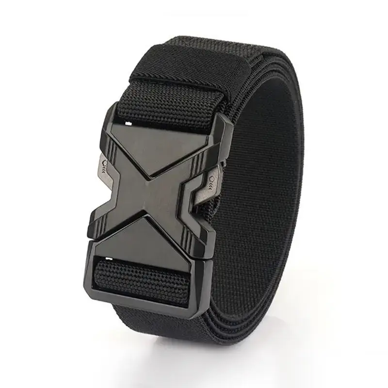 Men's Black Nylon Belt with Hatchpin Buckle