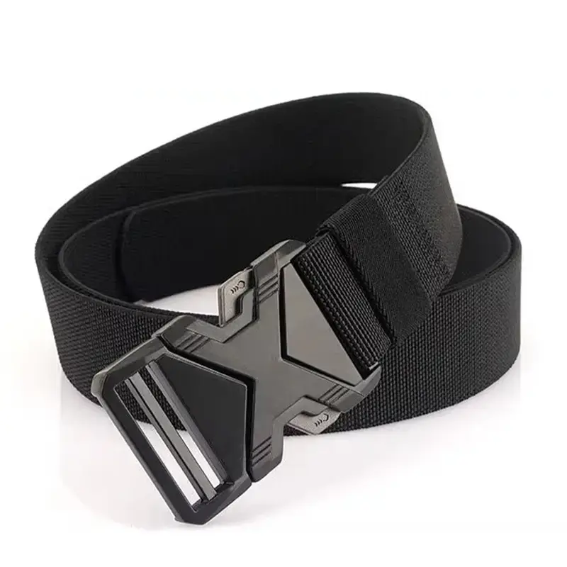 Men's Black Nylon Belt with Hatchpin Buckle