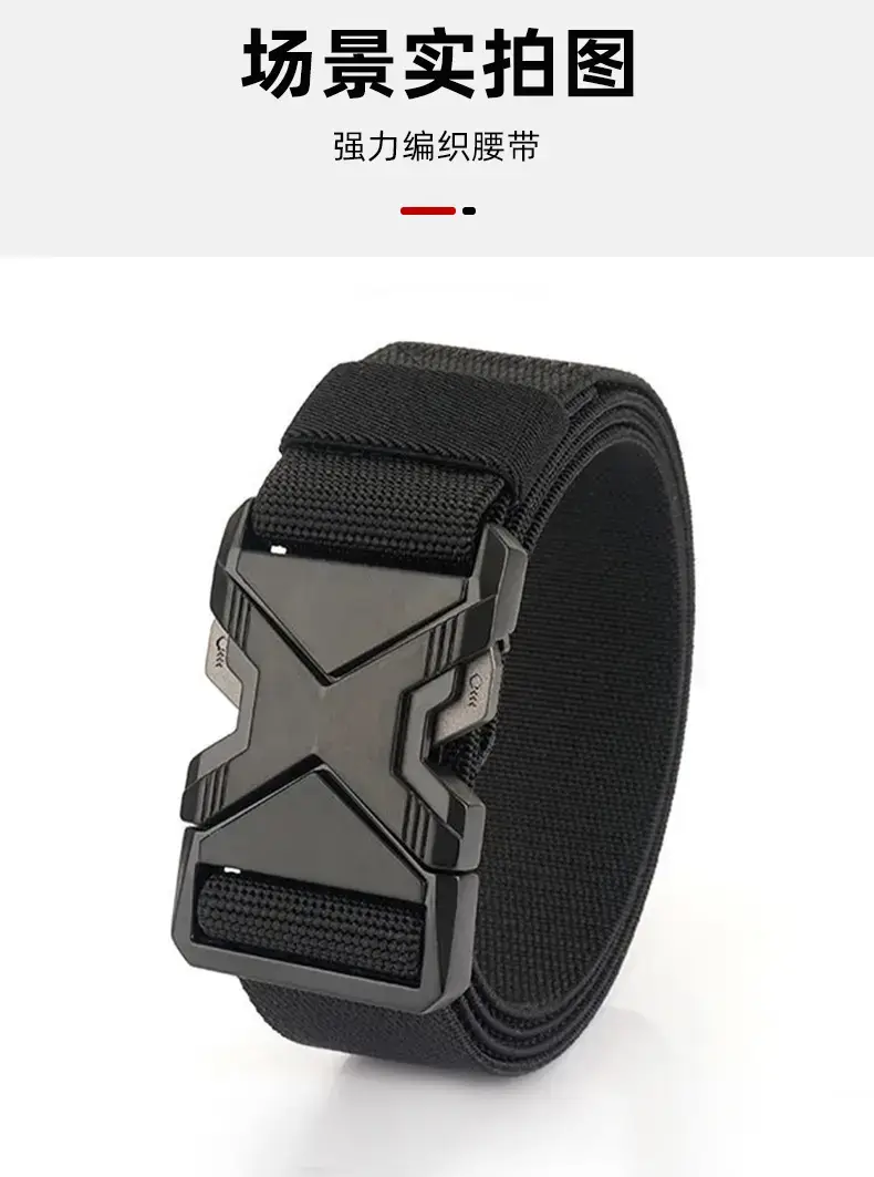 Men's Black Nylon Belt with Hatchpin Buckle — feature 11