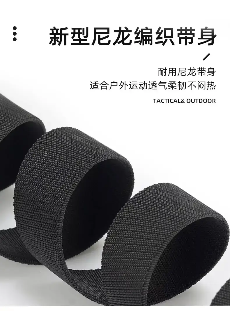 Men's Black Nylon Belt with Hatchpin Buckle — feature 7