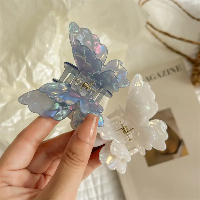 Sweet Milkshake Colorful Double Butterfly Hairpin for Women - Image 10