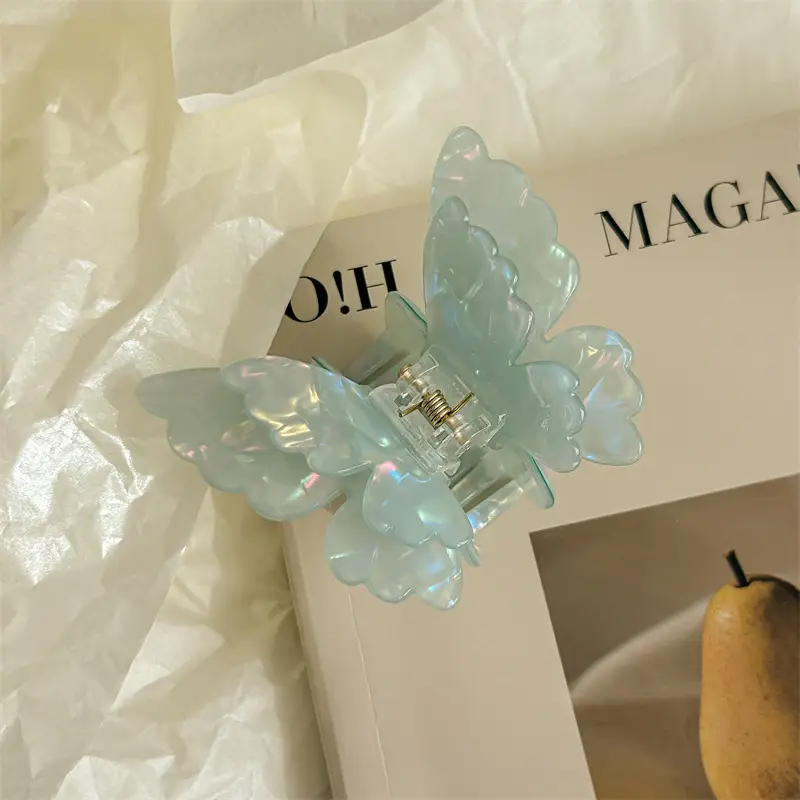 Sweet Milkshake Colorful Double Butterfly Hairpin for Women - Image 6