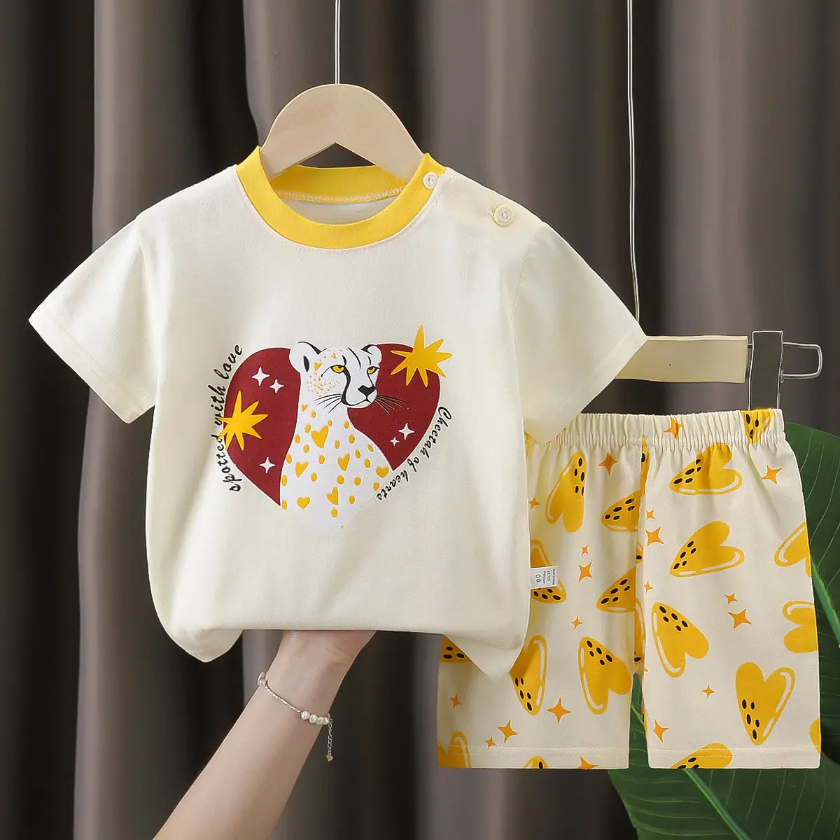 Baby Dinosaur Print Cotton Shorts Set Light Blue - Image 25