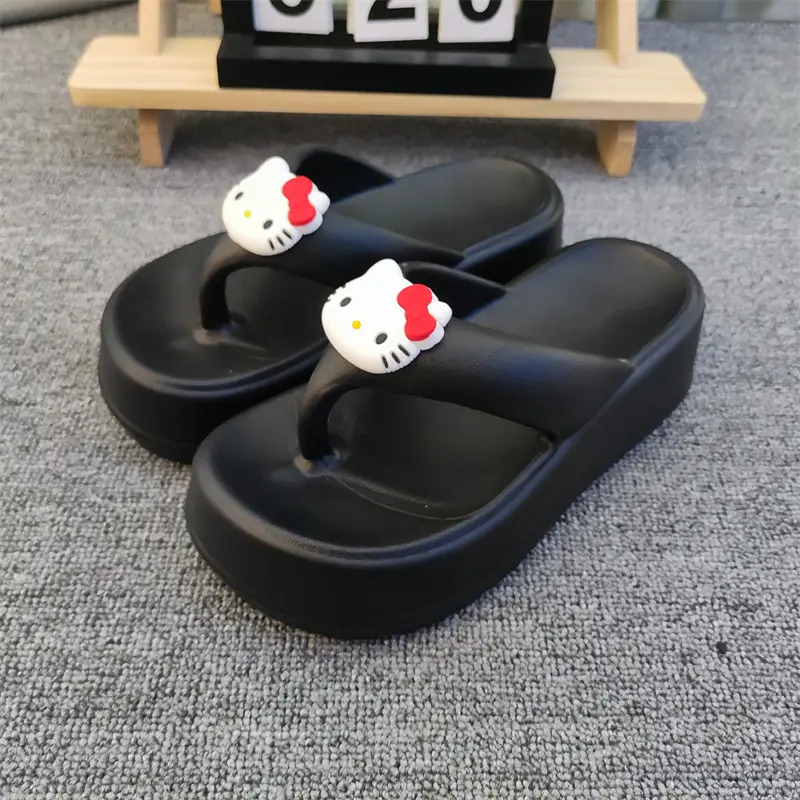 New Five-pointed Star Flip-flops Women's Outer Wear Summer Thick-soled Elevated Platform Cake-heel Beach Non-slip High-heeled Sandals for Women - Image 6