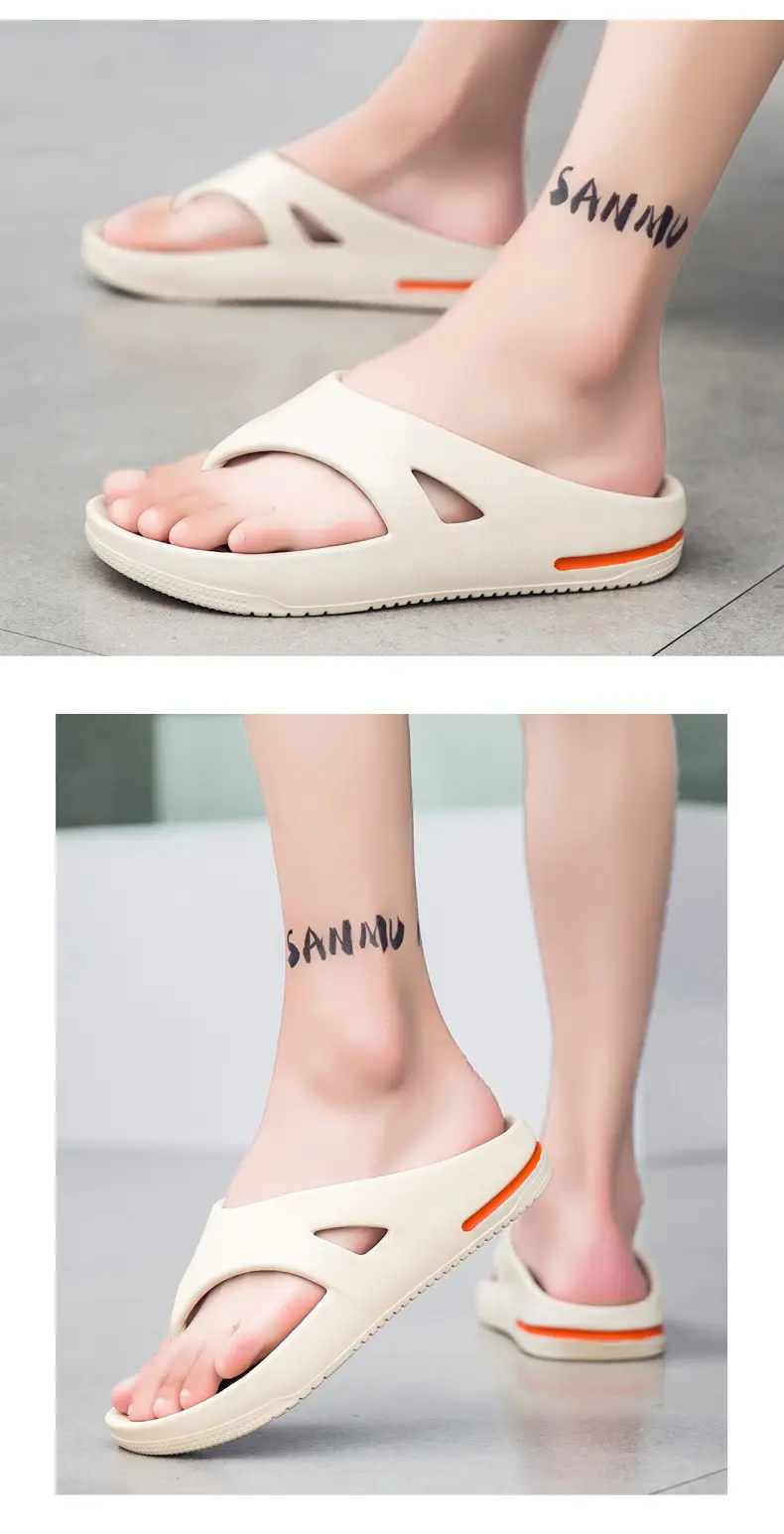 Men's Cross-Border Flip-Flops Summer Sandals Beige Orange — feature 7