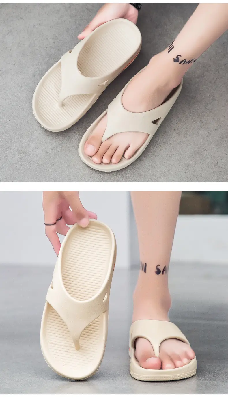 Men's Cross-Border Flip-Flops Summer Sandals Beige Orange — feature 8