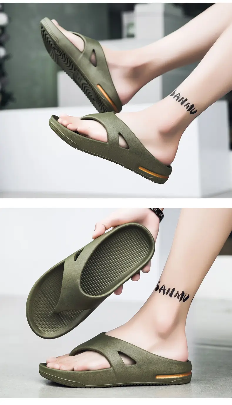 Men's Cross-Border Flip-Flops Summer Sandals Beige Orange — feature 9