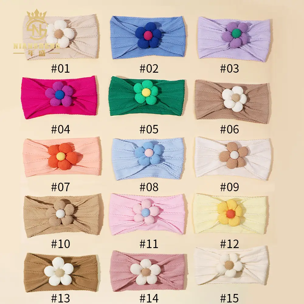 Nylon Five-Petal Flower Headband for Girls — feature 2