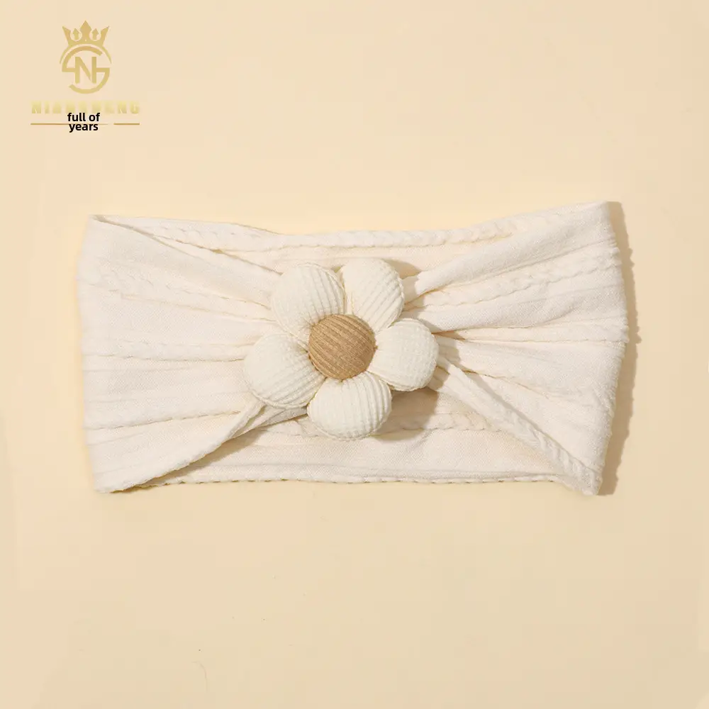 Nylon Five-Petal Flower Headband for Girls - Image 15