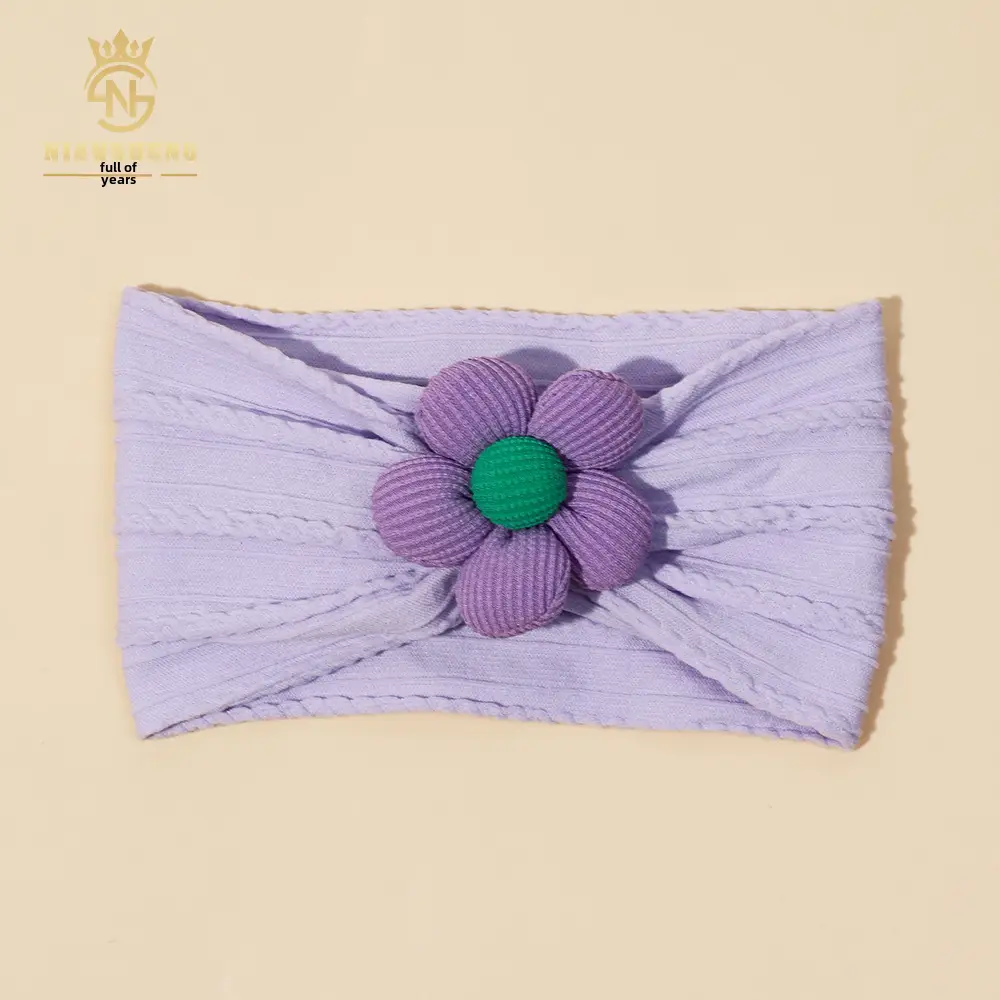 Nylon Five-Petal Flower Headband for Girls - Image 3