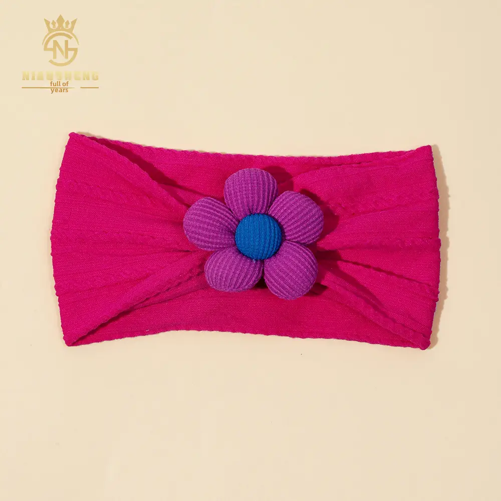 Nylon Five-Petal Flower Headband for Girls - Image 4