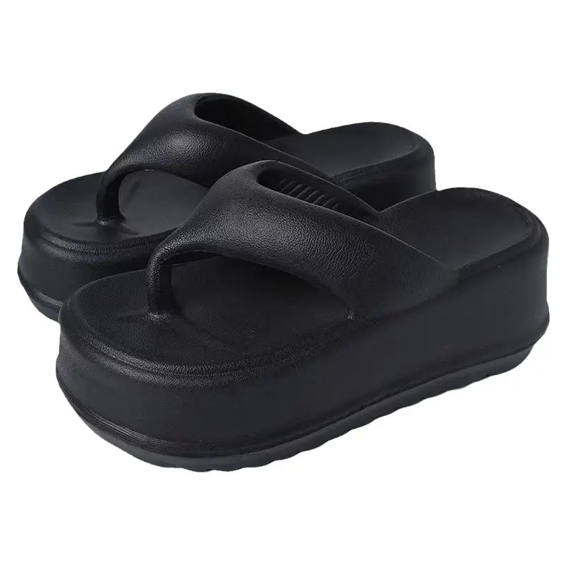 Internet Celebrous Thick Bottom 7cm Flip-Flops Women's 2025 Summer New Style Clip Toe Platform Sandals for Outer Wear Small Beach Shoes - Image 7