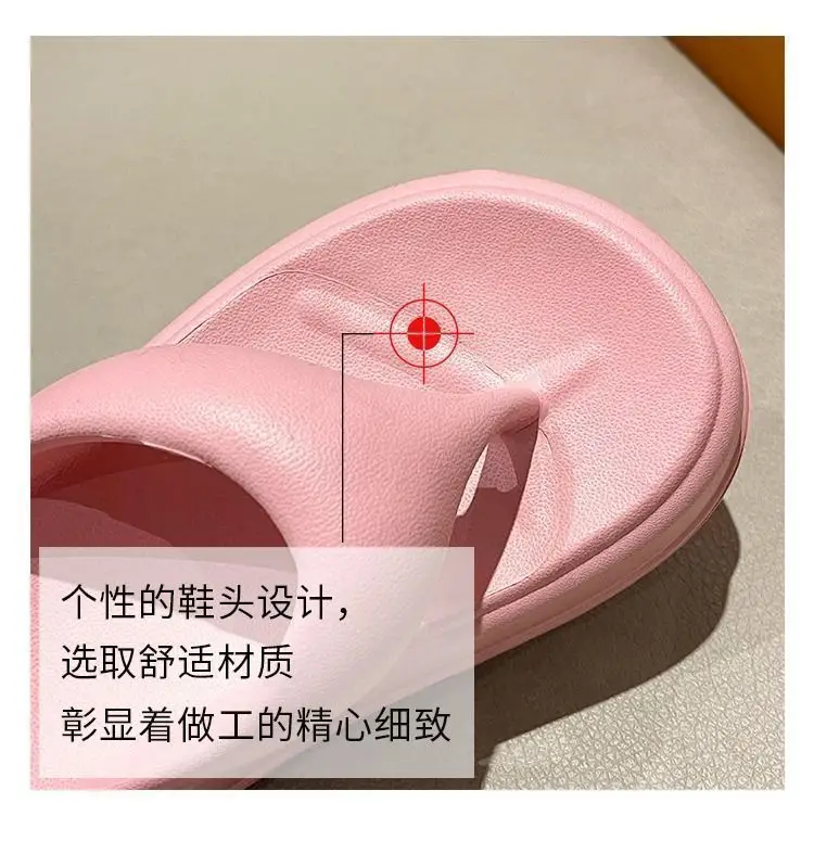 Internet Celebrous Thick Bottom 7cm Flip-Flops Women's 2025 Summer New Style Clip Toe Platform Sandals for Outer Wear Small Beach Shoes — feature 4