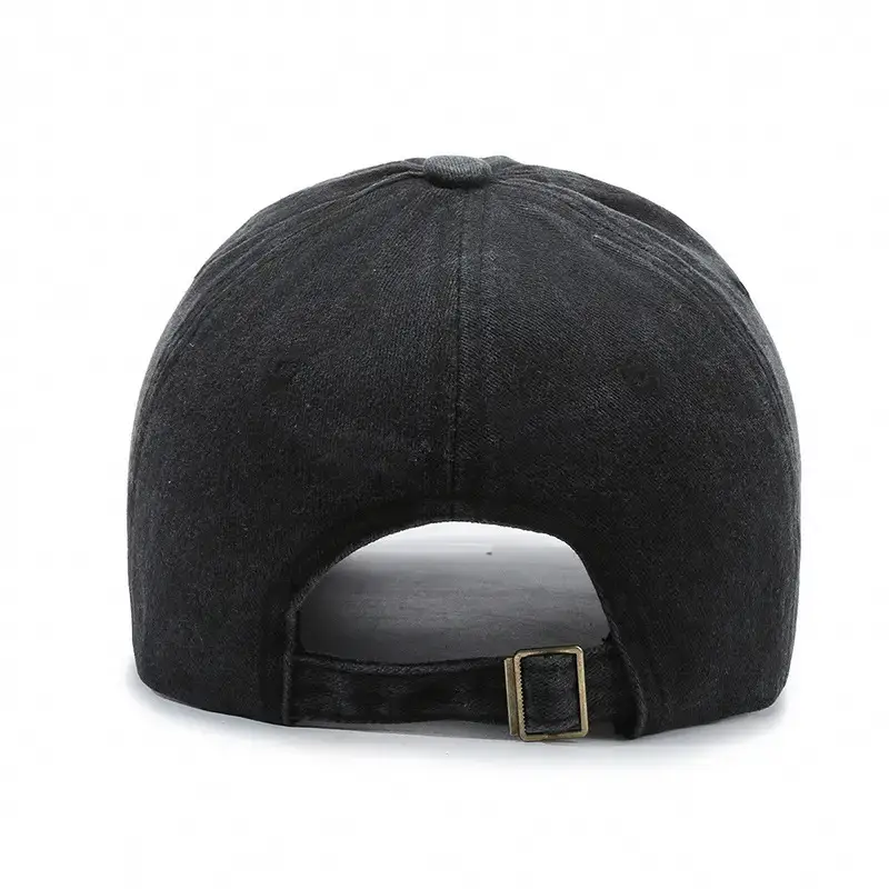 Men Vintage Denim Baseball Cap with Buckle - Image 8