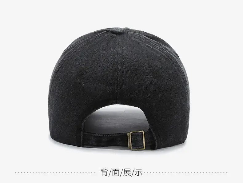 Men Vintage Denim Baseball Cap with Buckle — feature 16