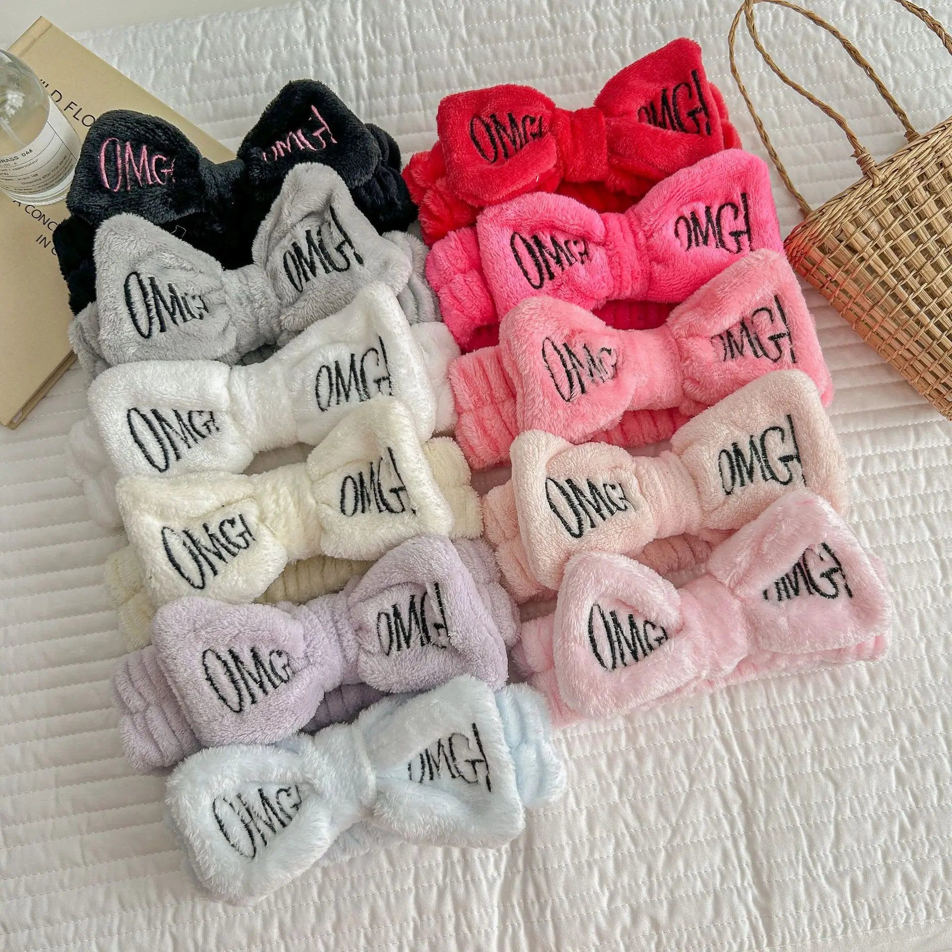 White Fleece Omg Headband for Women - Image 18