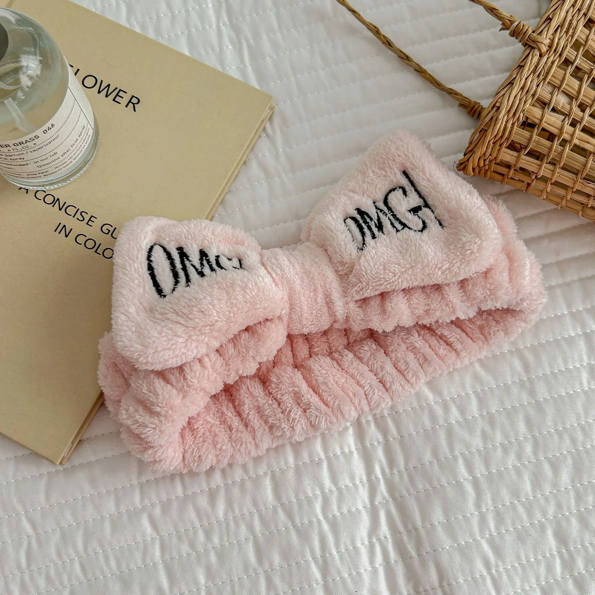 White Fleece Omg Headband for Women - Image 10