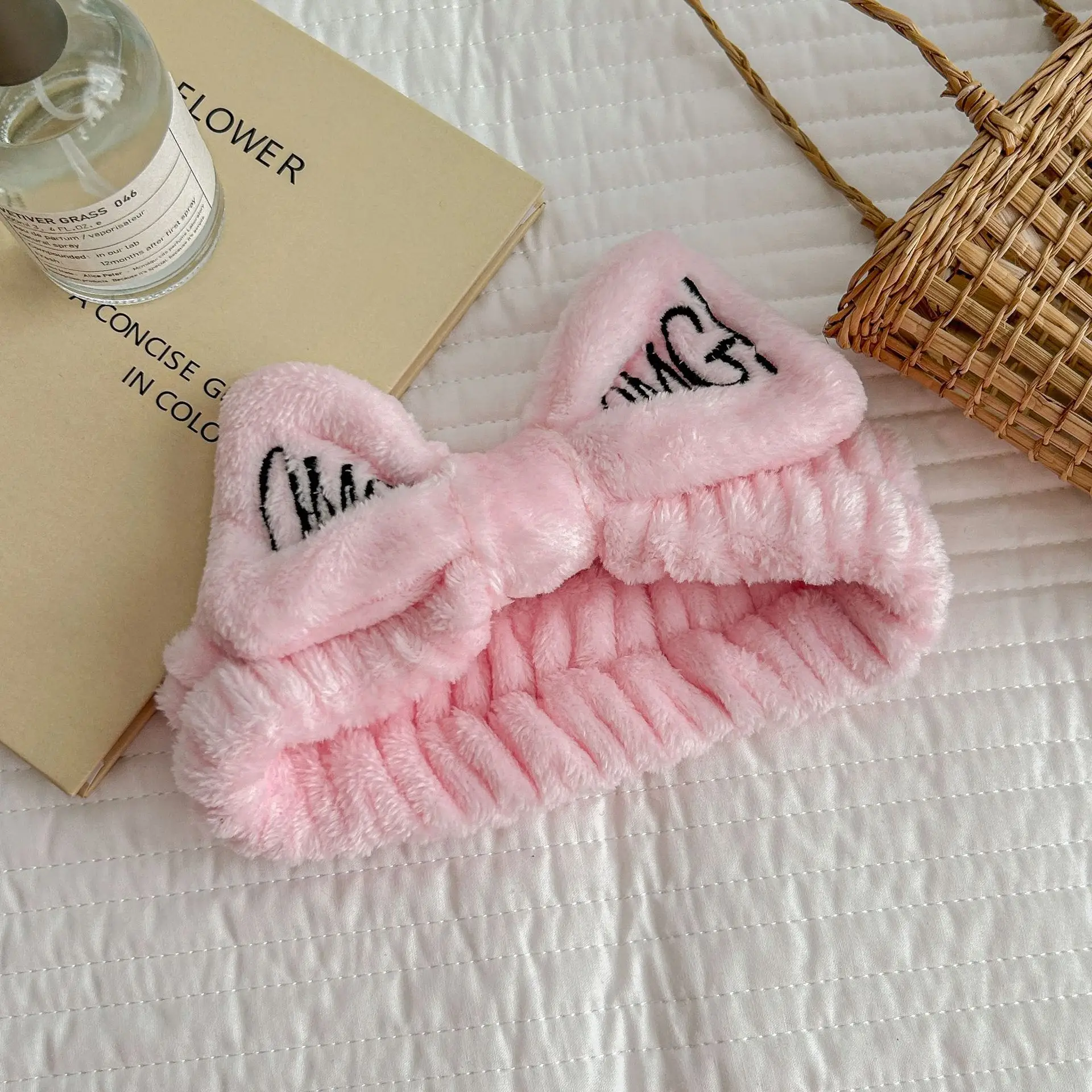 White Fleece Omg Headband for Women - Image 11