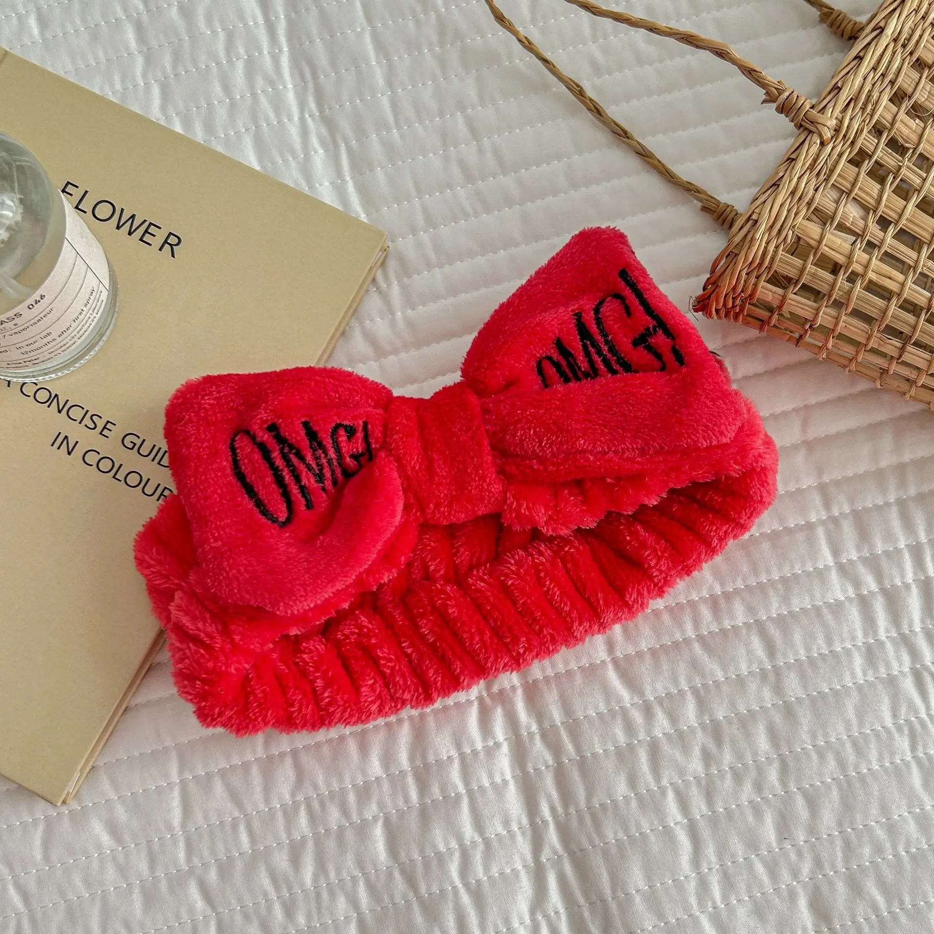 White Fleece Omg Headband for Women - Image 7