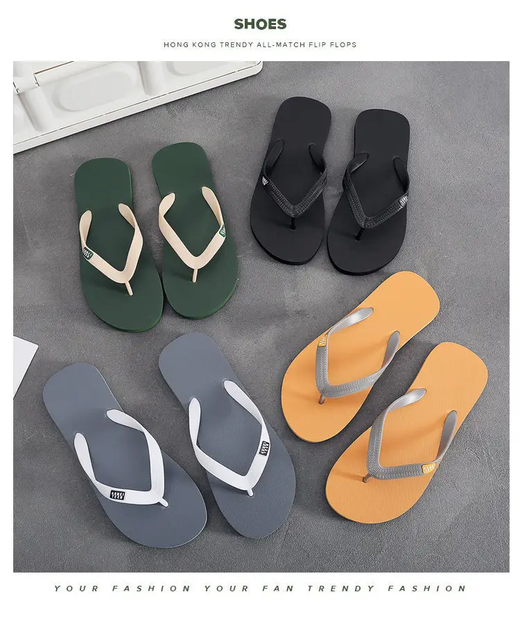 [Rubber] Flip-flops men's summer non-slip deodorant slippers wear-resistant soft-soled beach shoes slippers feet — feature 10