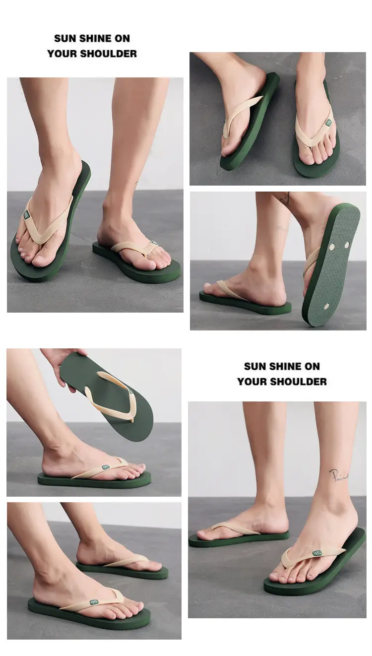 [Rubber] Flip-flops men's summer non-slip deodorant slippers wear-resistant soft-soled beach shoes slippers feet — feature 11