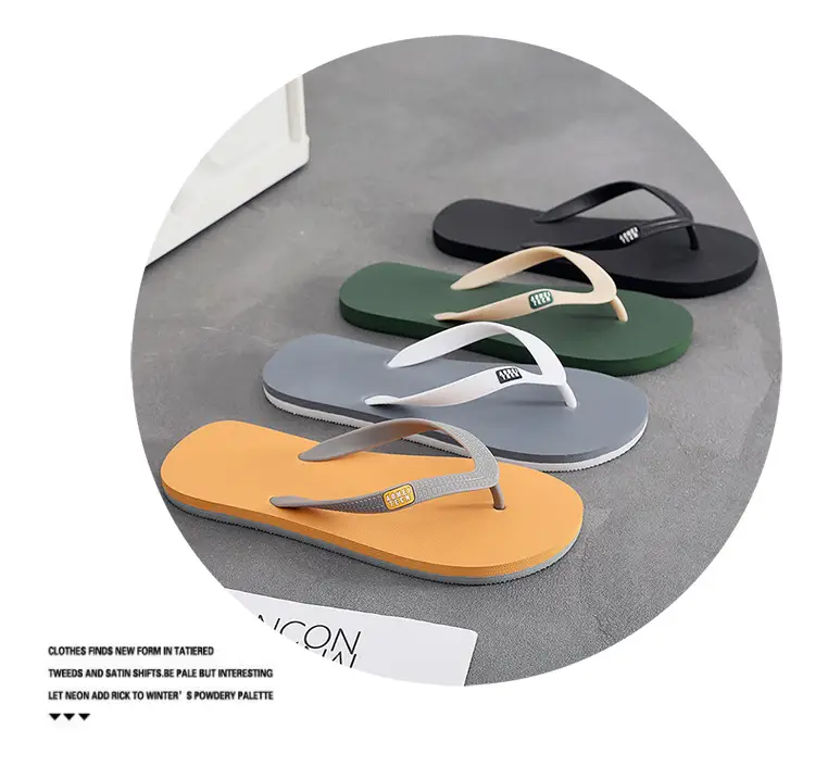 [Rubber] Flip-flops men's summer non-slip deodorant slippers wear-resistant soft-soled beach shoes slippers feet — feature 15
