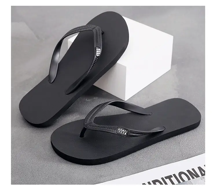[Rubber] Flip-flops men's summer non-slip deodorant slippers wear-resistant soft-soled beach shoes slippers feet — feature 17