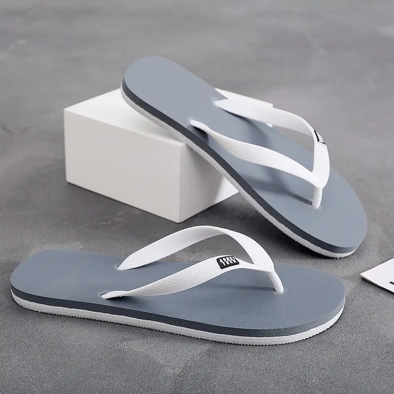 [Rubber] Flip-flops men's summer non-slip deodorant slippers wear-resistant soft-soled beach shoes slippers feet