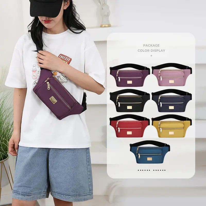 Women's Yellow Nylon Crossbody Bag with Black Strap - Image 8
