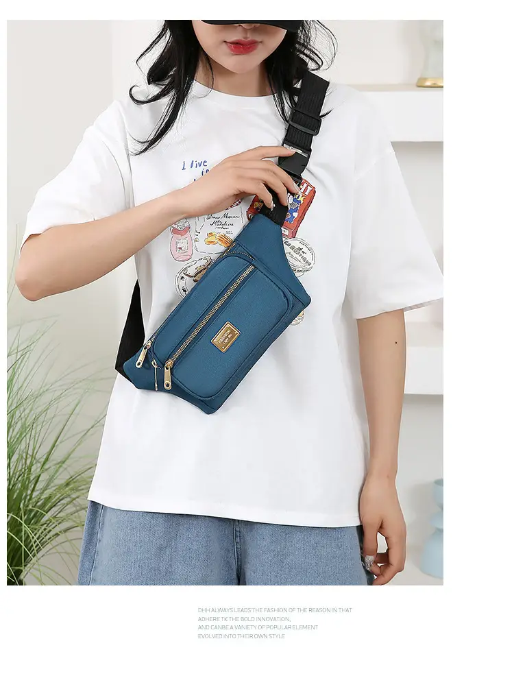Women's Yellow Nylon Crossbody Bag with Black Strap — feature 10