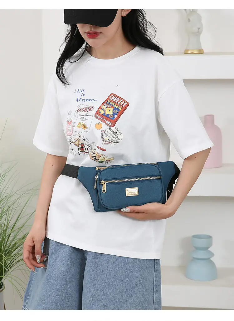 Women's Yellow Nylon Crossbody Bag with Black Strap — feature 11