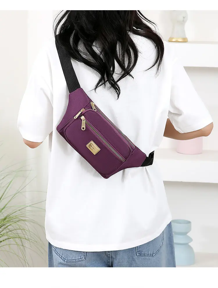 Women's Yellow Nylon Crossbody Bag with Black Strap — feature 17