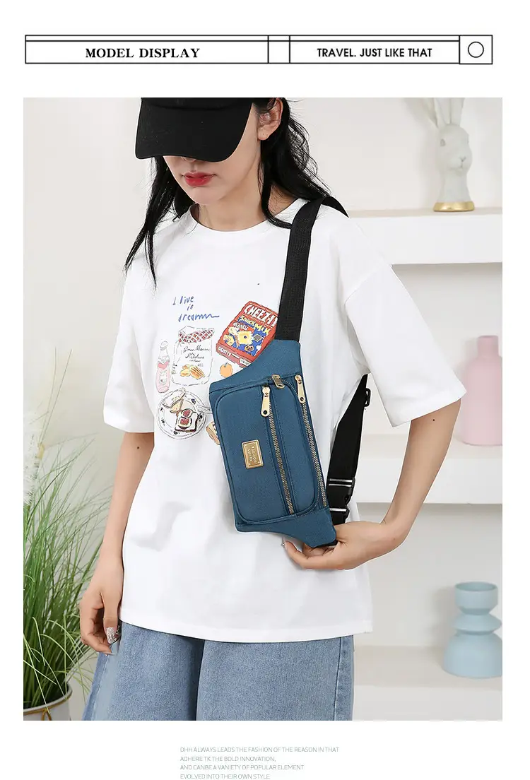 Women's Yellow Nylon Crossbody Bag with Black Strap — feature 9
