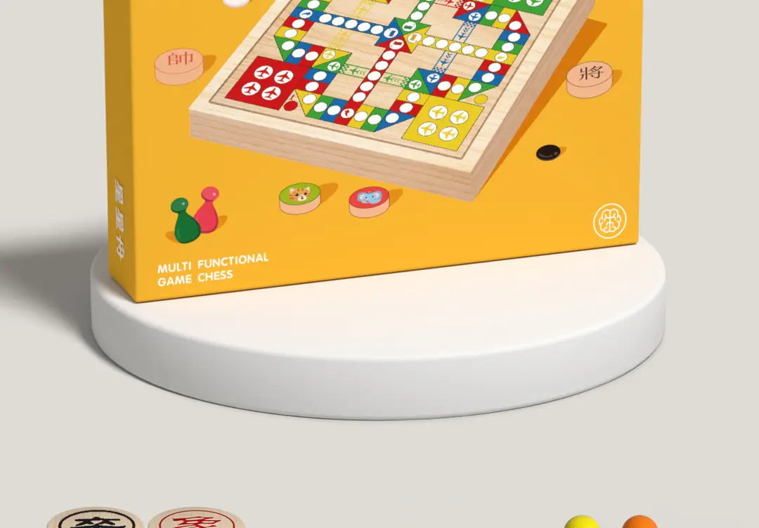 Five-In-A-Row, Flying Chess, Checkers, Chinese Chess, Children's Version, Multi-Functional Chess Board, All-In-One Chess Educational Toy for Primary School Students — feature 19