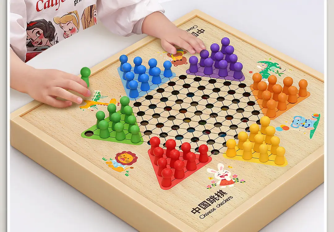 Five-In-A-Row, Flying Chess, Checkers, Chinese Chess, Children's Version, Multi-Functional Chess Board, All-In-One Chess Educational Toy for Primary School Students — feature 6