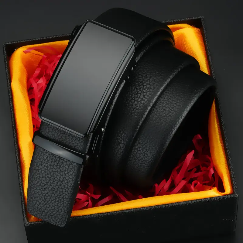Black Automatic Buckle Belt for Men - Image 4
