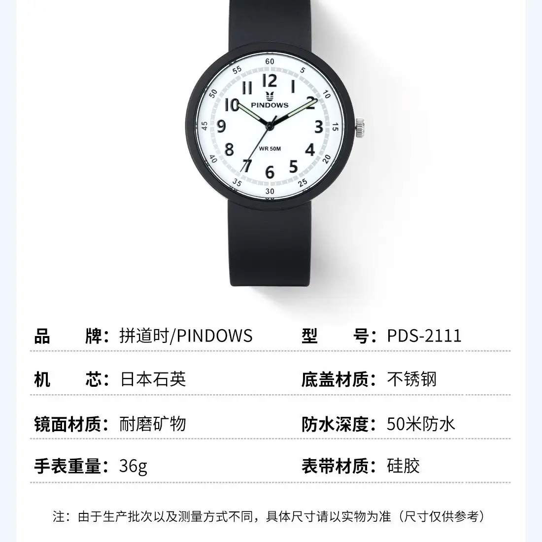 White Fendown Silicone Analog Watch for Women