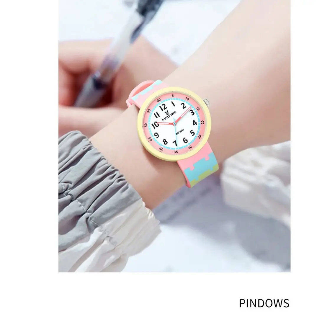 White Fendown Silicone Analog Watch for Women
