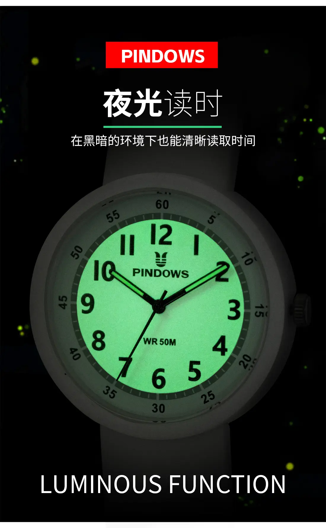 White Fendown Silicone Analog Watch for Women — feature 18