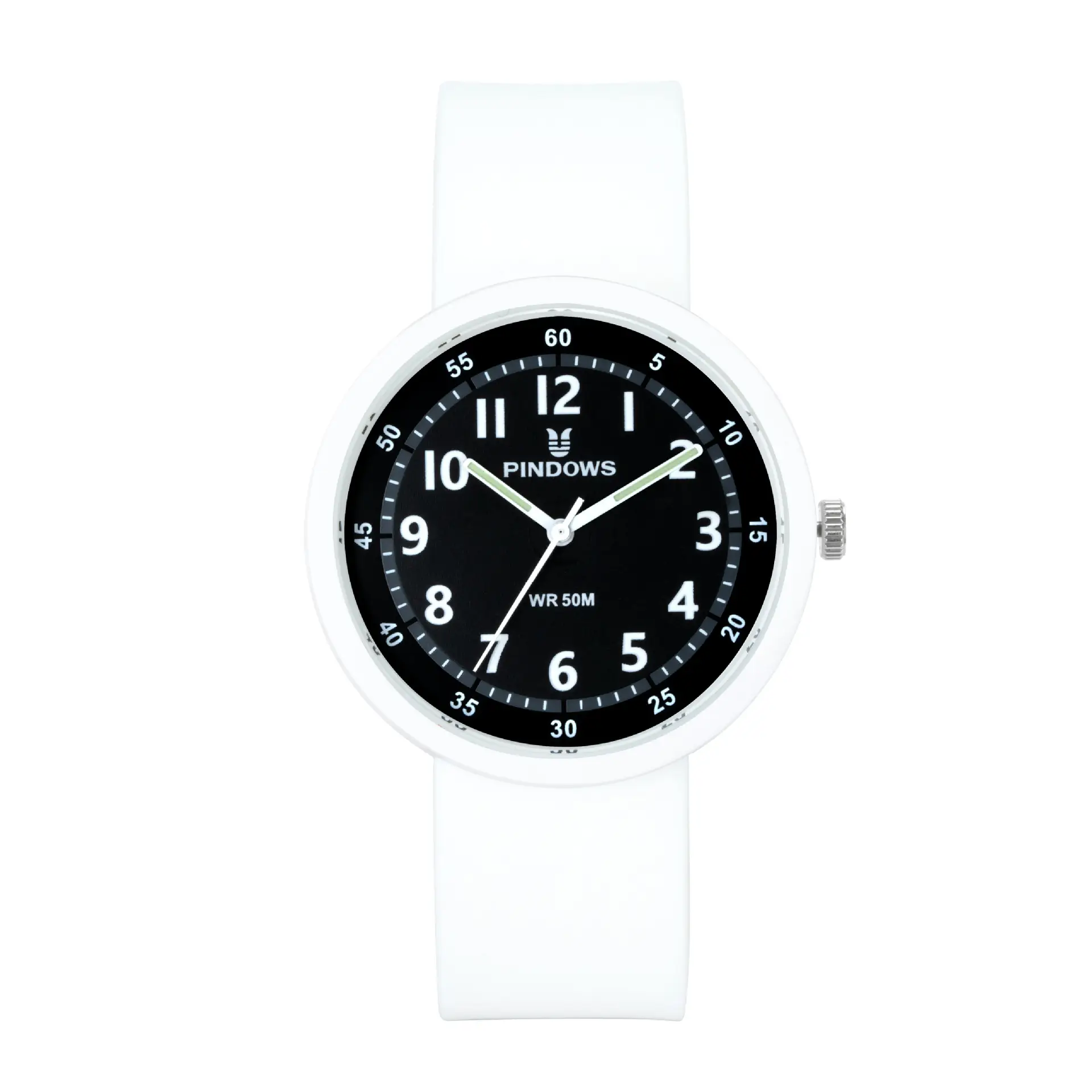 White Fendown Silicone Analog Watch for Women