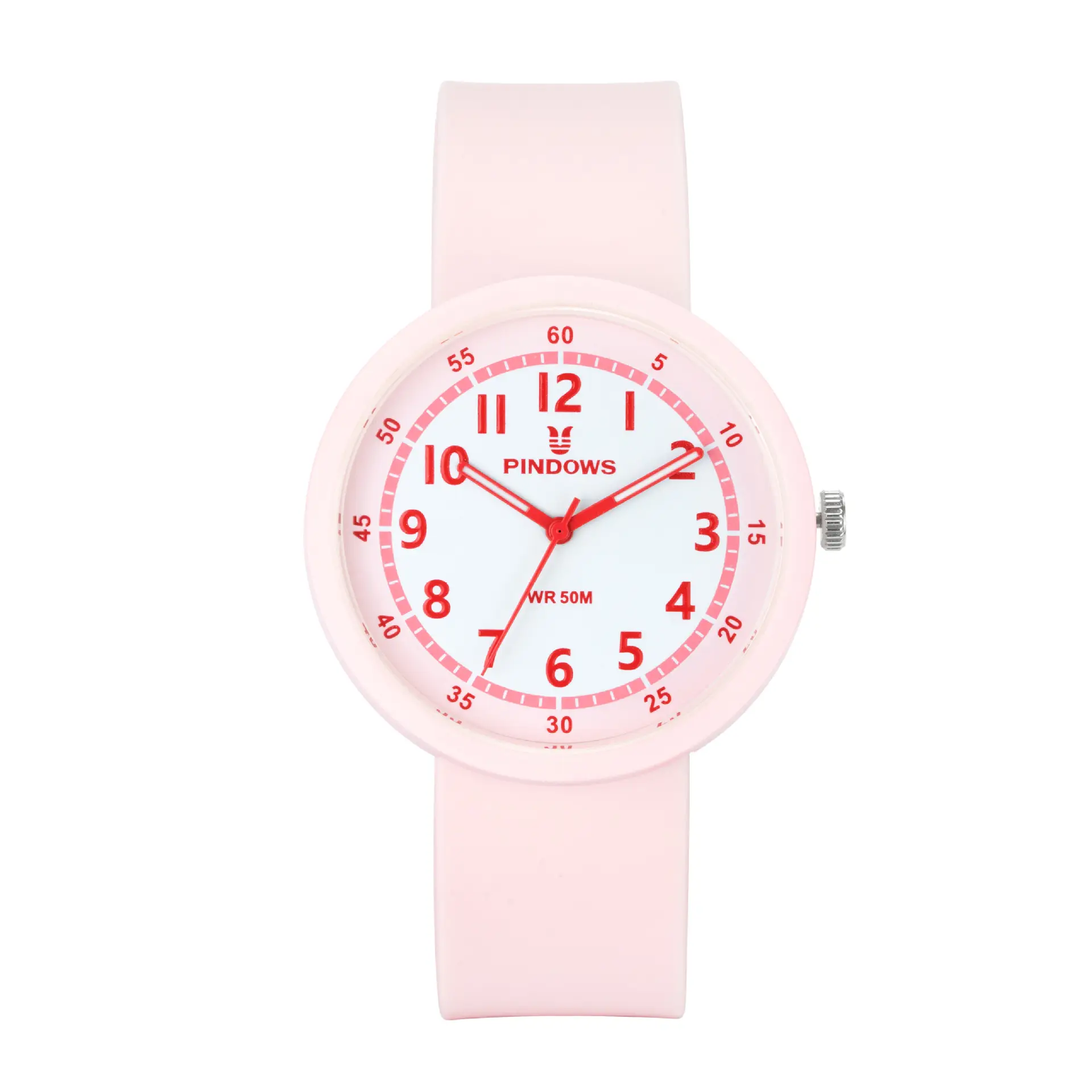 White Fendown Silicone Analog Watch for Women